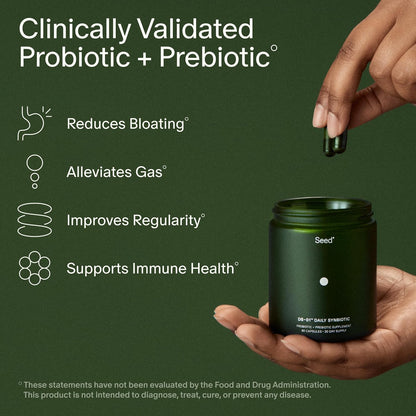 Seed DS-01 Daily Synbiotic - Adult Probiotic + Prebiotic - 30-Days with Jar